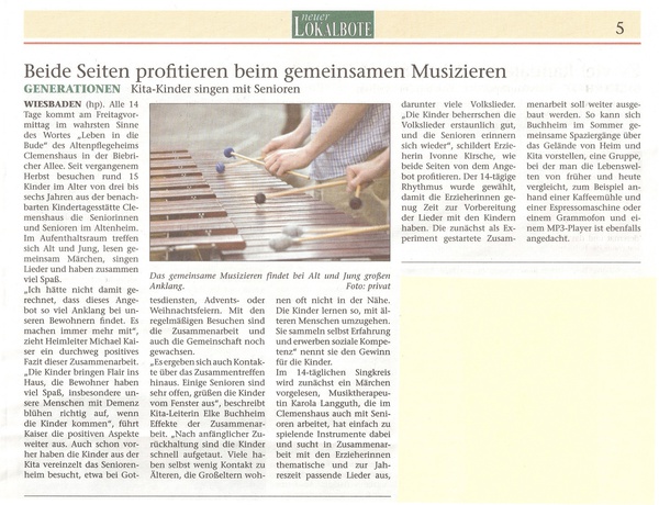 Presse-Artikel im Lokalbote - Beide Seiten Profitieren